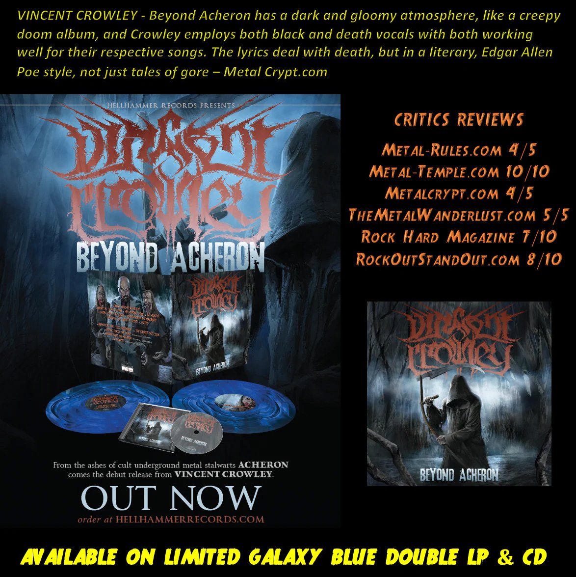 Vincent Crowley - Beyond Acheron CD (Autographed) | Gurgling Gore